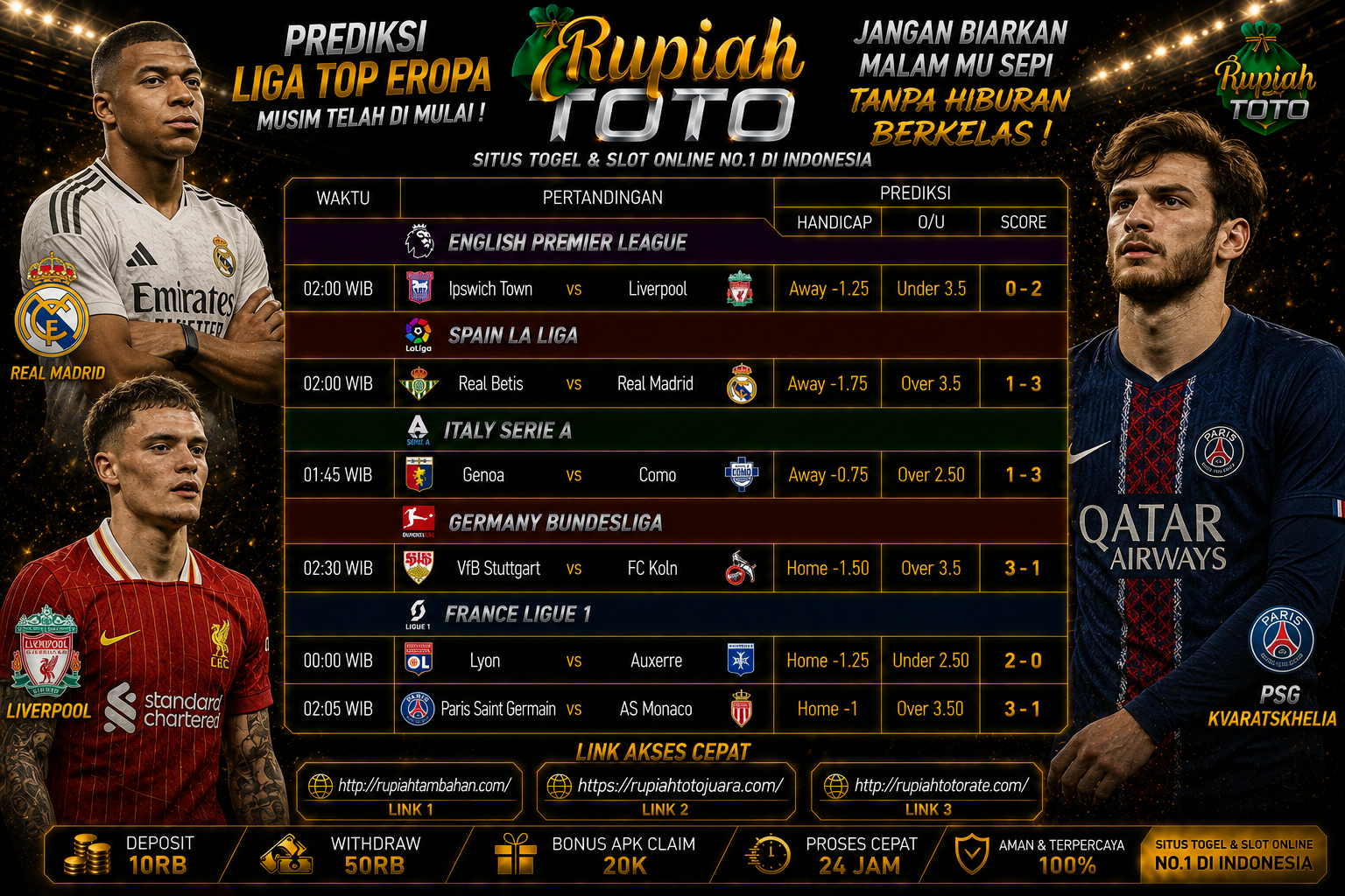 📢📢📢📢📢  🔝  JADWAL & PREDIKSI BOLA RUPIAHTOTO HARI INI 🔝